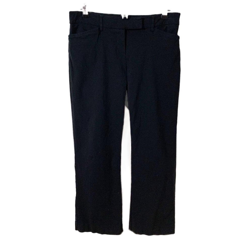 Fashion Bug Basic Black Stretchy Flare Dress Pants Pockets Hook and Bar/Zipper